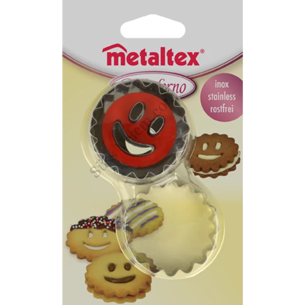 Metaltex rugós linzer kiszúró készlet Smiley középpel