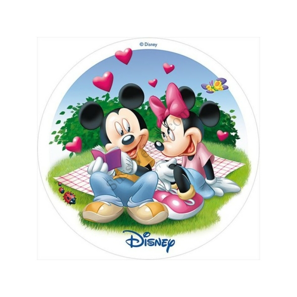 Mickey és Minnie piknik tortaostya 20 cm