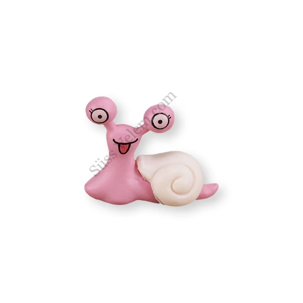 Mini rózsaszín csiga műanyag tortadísz szülinapi tortára