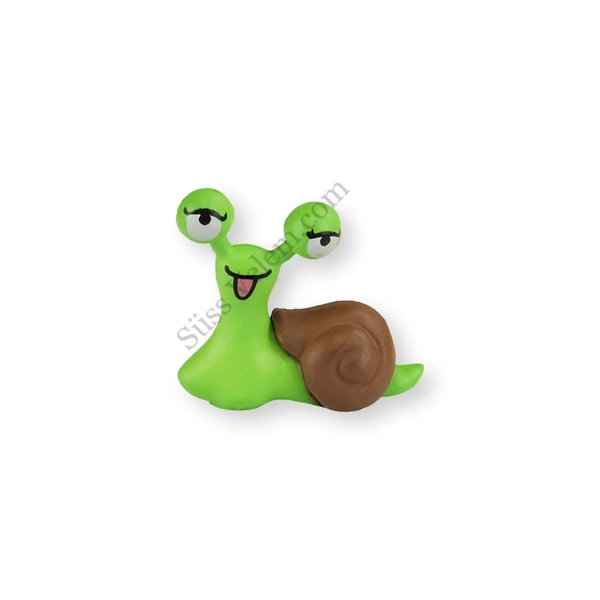 Mini zöld csiga műanyag tortadísz szülinapi tortára