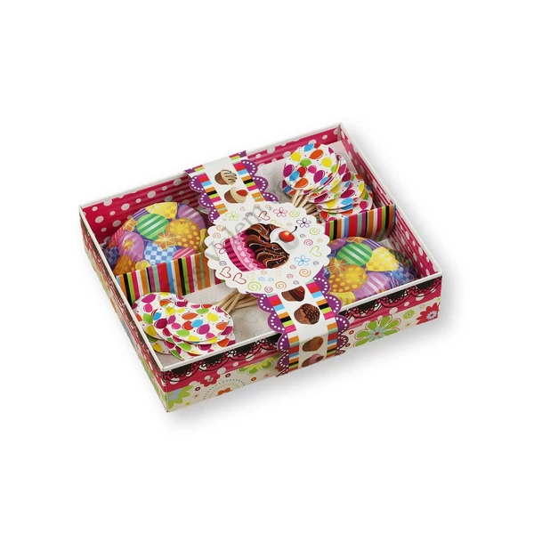 Lufi mintás cupcake papír lufis beszúrókkal