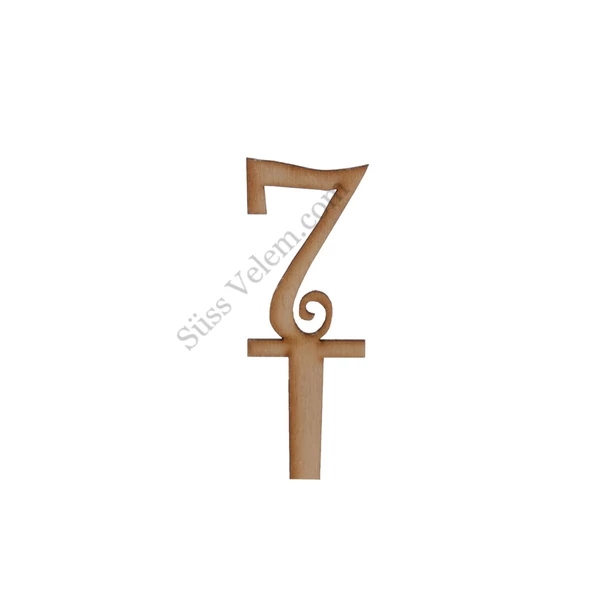 Natúr vidám 7-es szülinapi sziluett tortadísz