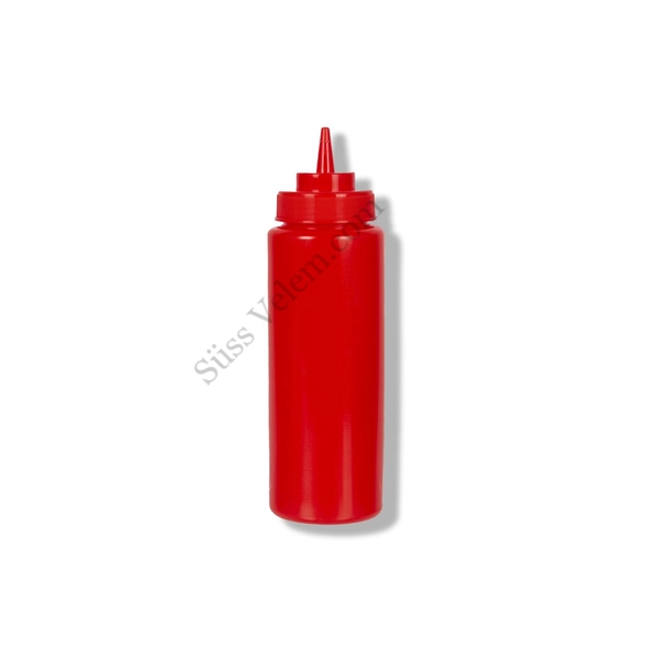 Piros műanyag szósz adagoló palack 947 ml