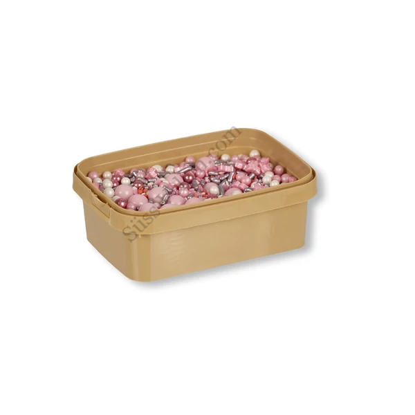 Rózsaszín masnis cukorgyöngy mix 200 g