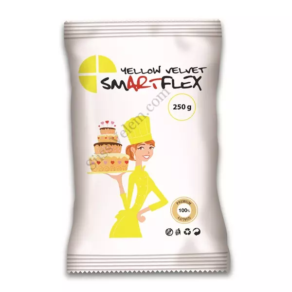 Smartflex Velvet citromsárga fondant massza vanília ízesítéssel 250 g