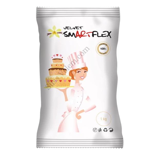 Smartflex Velvet fehér fondant massza vanília ízesítéssel 250 g