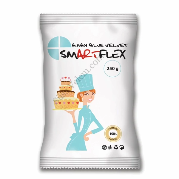 Smartflex Velvet világoskék fondant massza vanília ízesítéssel 250 g