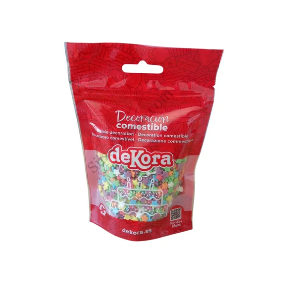 Színes csillag cukordekoráció 100 g Dekora
