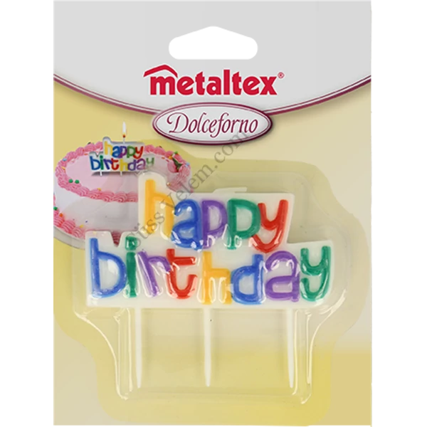 Színes Happy Birthday szülinapi gyertya