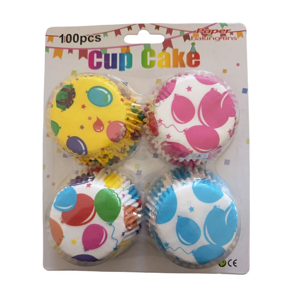 Színes lufis muffin papír 100 db