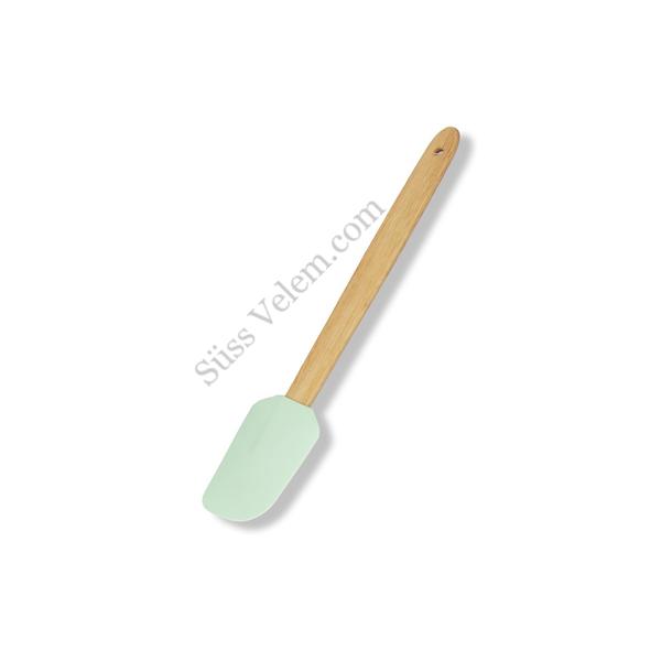 Szögletes szilikon spatula fa nyéllel