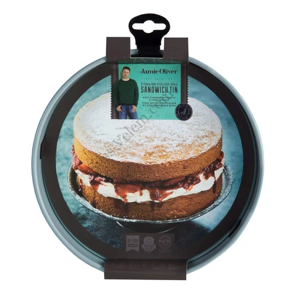 Tapadásmentes 20 cm-es 4 cm magas kivehető aljú Jamie Oliver tortaforma