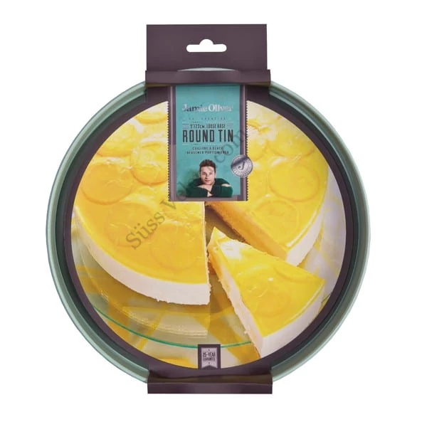 Tapadásmentes 23 cm-es 4 cm magas kivehető aljú Jamie Oliver tortaforma