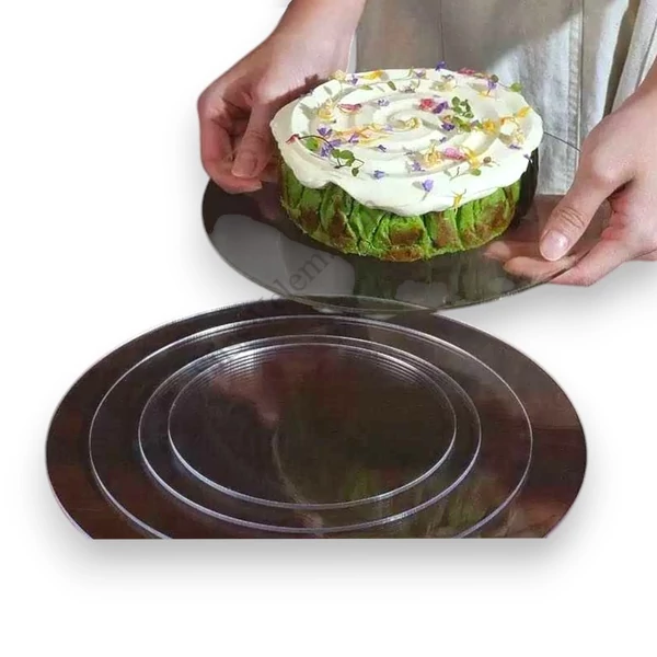 Tortaalátét műanyag 30 cm, áttetsző 5 db