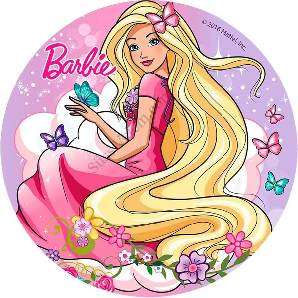 Virágos pillangós Barbie tortaostya