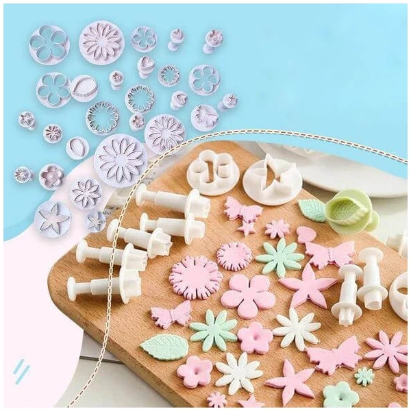 Tortadíszítő készlet, Tortadísz fondant forma (33 db)