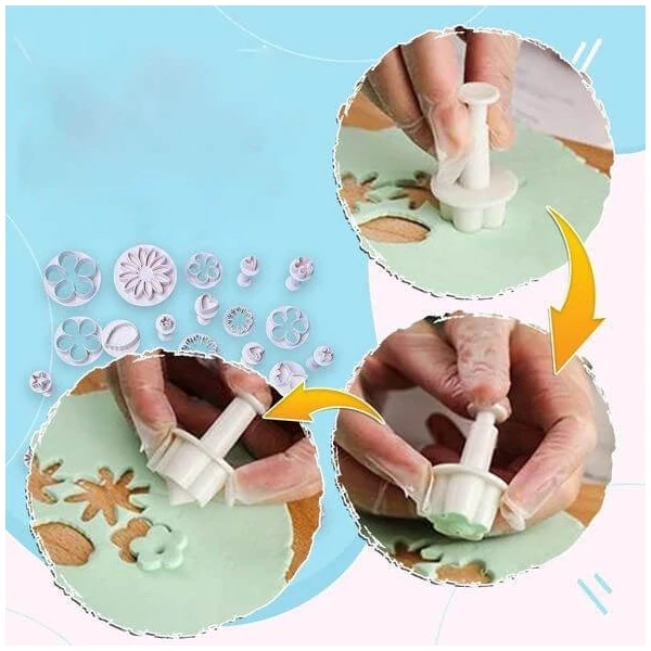 Tortadíszítő készlet, Tortadísz fondant forma (33 db)