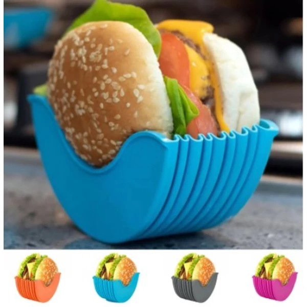 Szilikon hamburger tartó