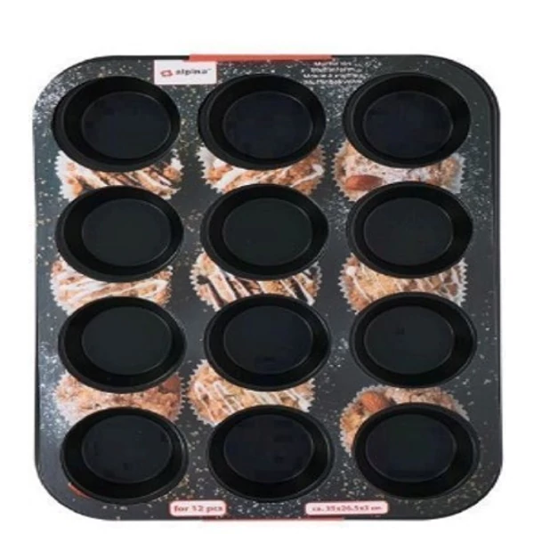 MUFFIN SÜTŐ FORMA (12) 26,5X32CM 0,4MM  M3CM NON-STICK BEVONATOS ALPINA