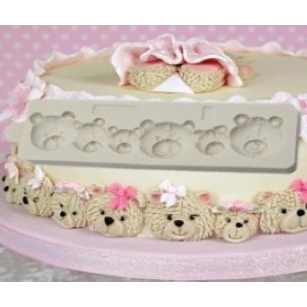 Macifejek sorminta szilikon fondant forma tortaszegélyre