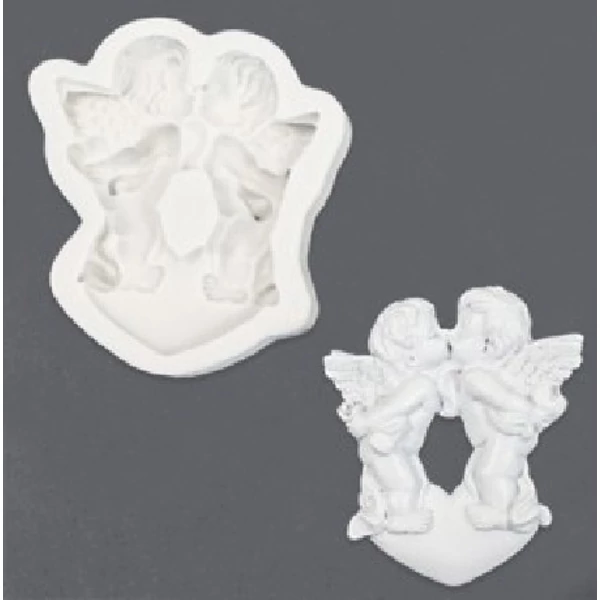 Angyalkás medálok szilikon fondant formázó