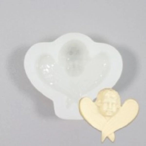 Angyalfej szárnyakkal szilikon fondant forma