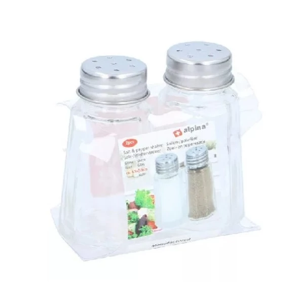 2 részes mini üveg só- és borsszóró szett Alpina