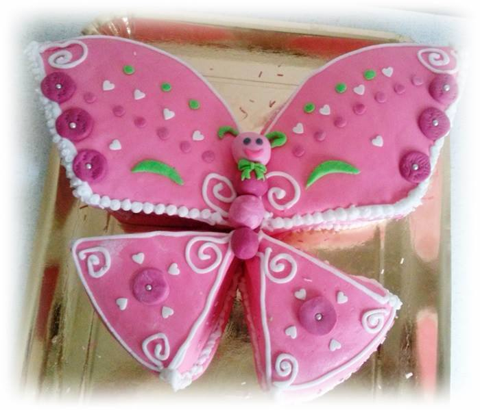 Pillangó torta rózsaszín