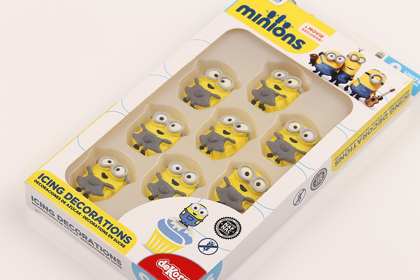Minions cukordíszek tortára, muffinra Süss